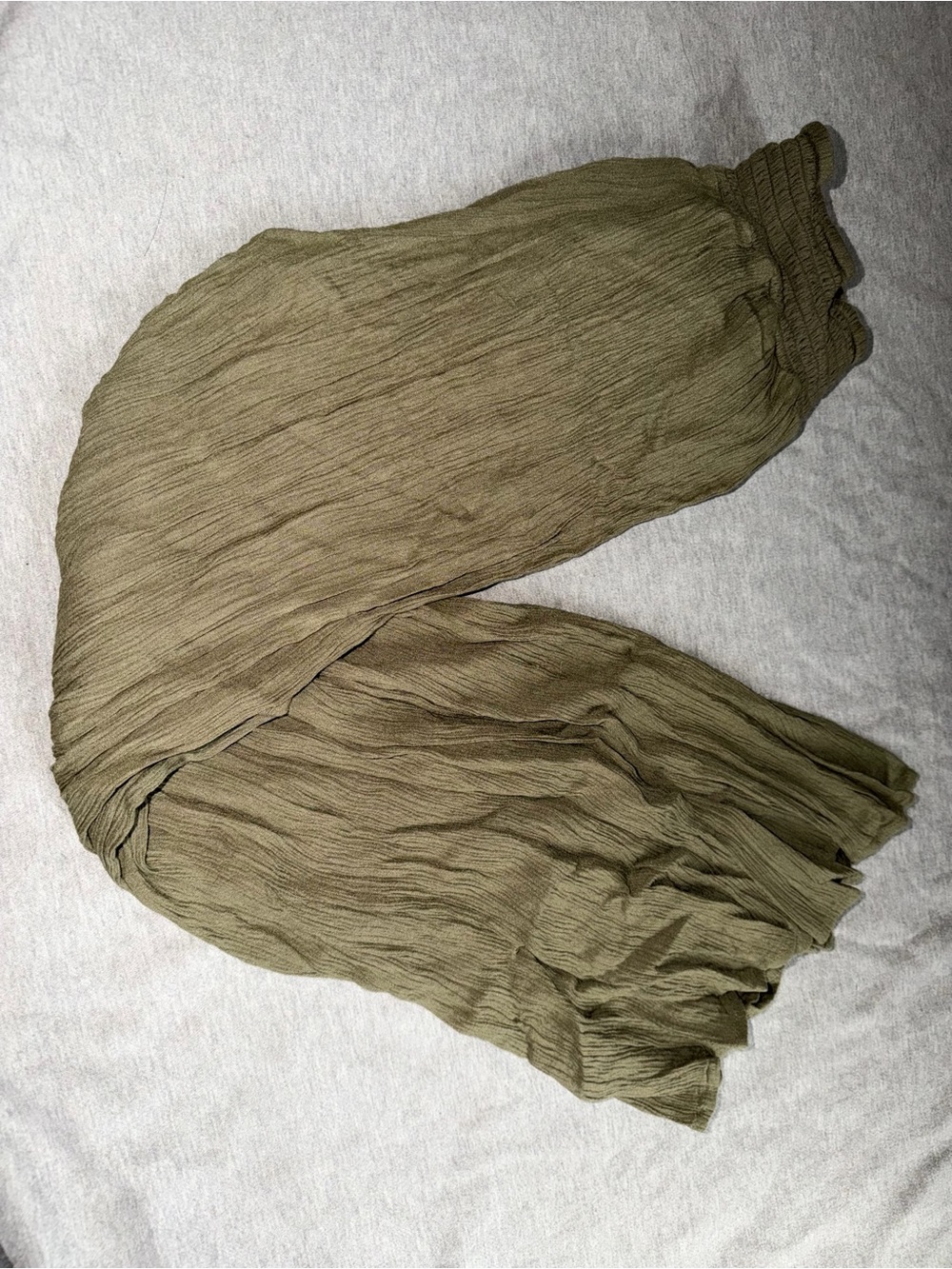 Soho Olive Green Crinkled Women's Scarf